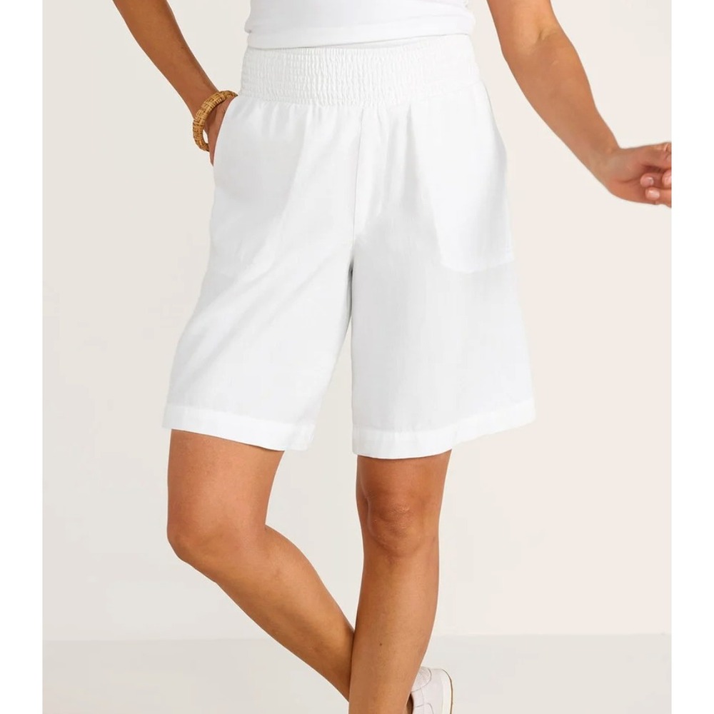 Soft Surroundings Tencel Pull On Shorts in White Size XL